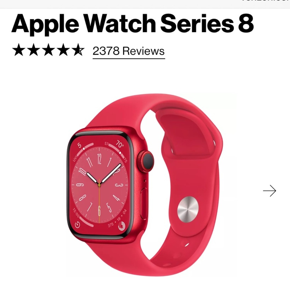 Apple Watch / Smartwatch Series 8 - Bold Red - Picture 2 of 8